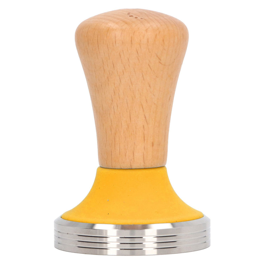 Wooden Coffee Tamper Food Grade Rustproof Easy To Clean Heavy Duty Coffee Tamper with Ergonomic Handle for Baristas Yellow 51mm/2.0in