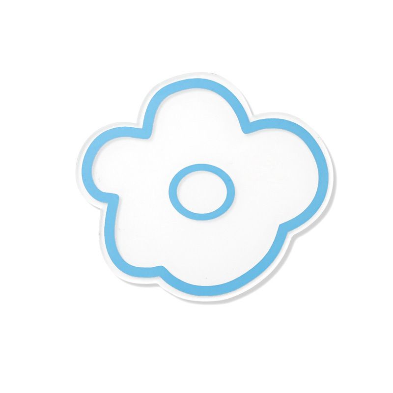 Acrylic Flower Coaster Heat Insulation Cute Flower Transparent Stable NonslipAcrylic Coasters Blue