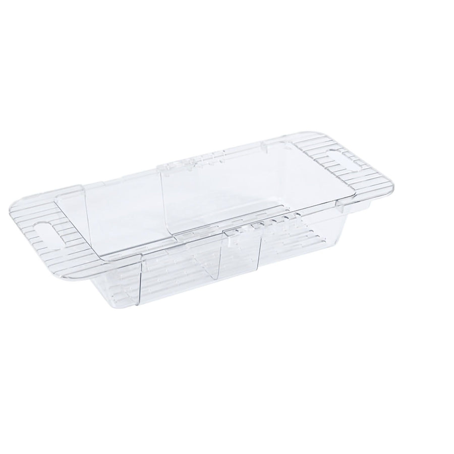 Over The Sink Strainer Retractable Design Transparent Fast Draining Durable PET Sink Colander Transparent Strainer with Retractable Design