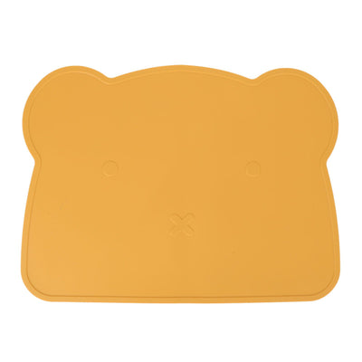 Silicone Placemat Thicken Heat Insulation Anti Slip Soft Elastic Silicone Bear Placemat for Home Hotel Restaurant Yellow