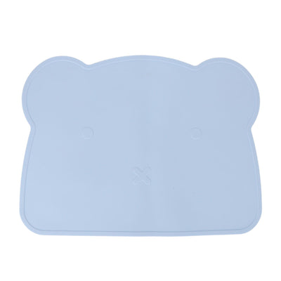Silicone Placemat Thicken Heat Insulation Anti Slip Soft Elastic Silicone Bear Placemat for Home Hotel Restaurant Blue