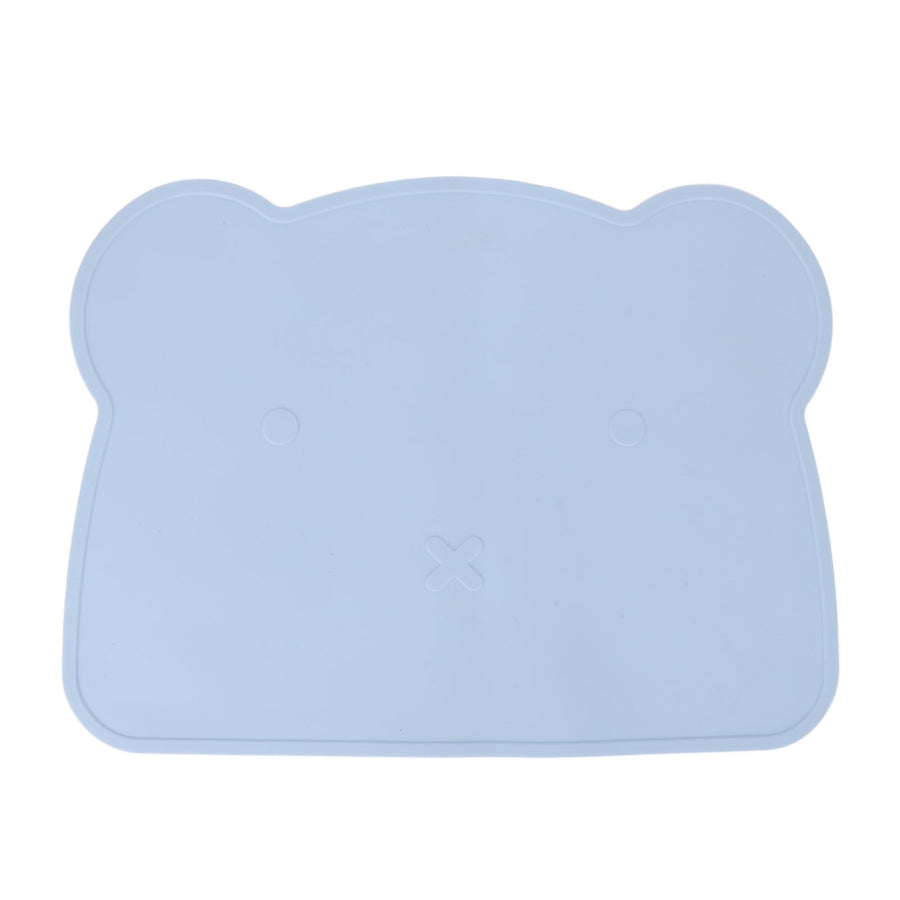 Silicone Placemat Thicken Heat Insulation Anti Slip Soft Elastic Silicone Bear Placemat for Home Hotel Restaurant Blue