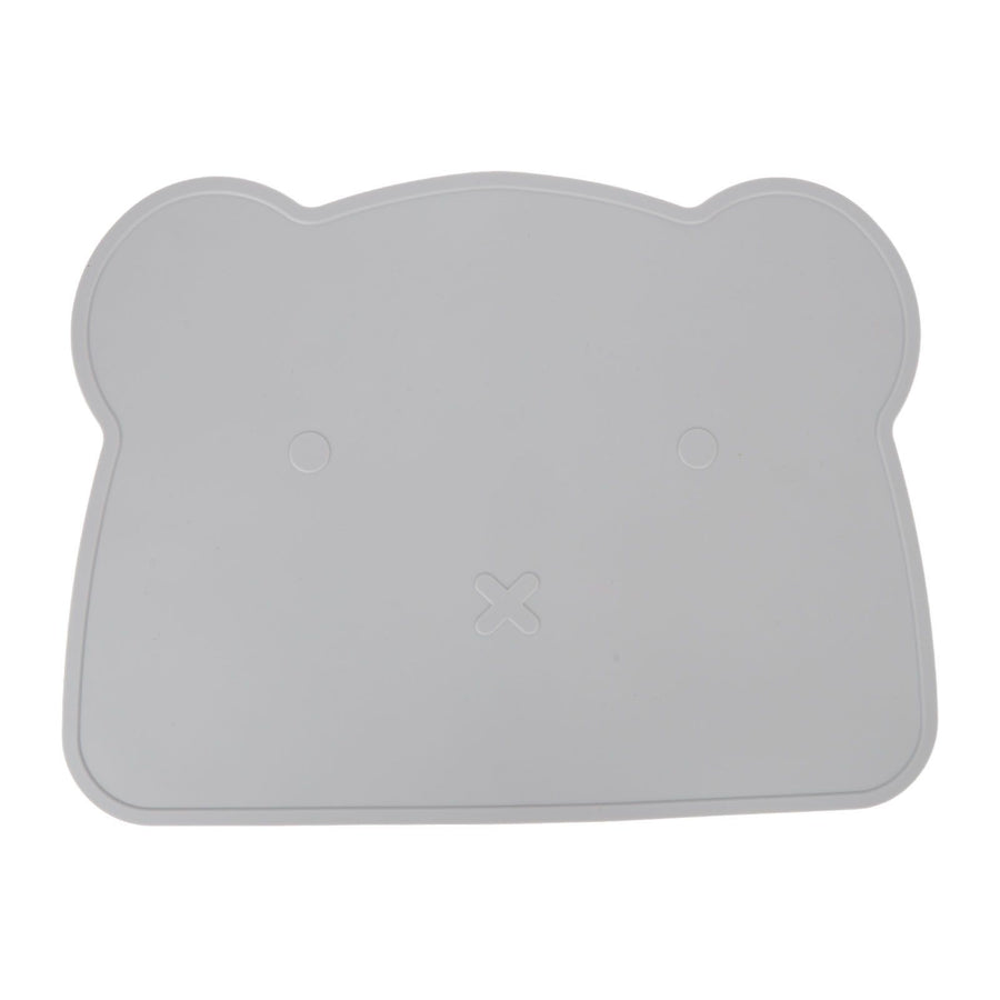 Silicone Placemat Thicken Heat Insulation Anti Slip Soft Elastic Silicone Bear Placemat for Home Hotel Restaurant Grey