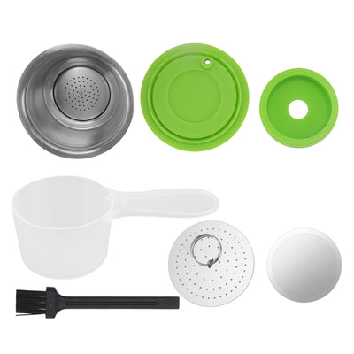 Refillable Coffee Capsule Stainless Steel High Temperature Resistant Reusable Coffe Pod for Home Green