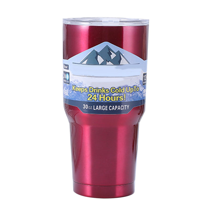 Insulated Tumbler 30oz Drink Cup Stainless Steel with Lid for Sports Camping Picnic Red
