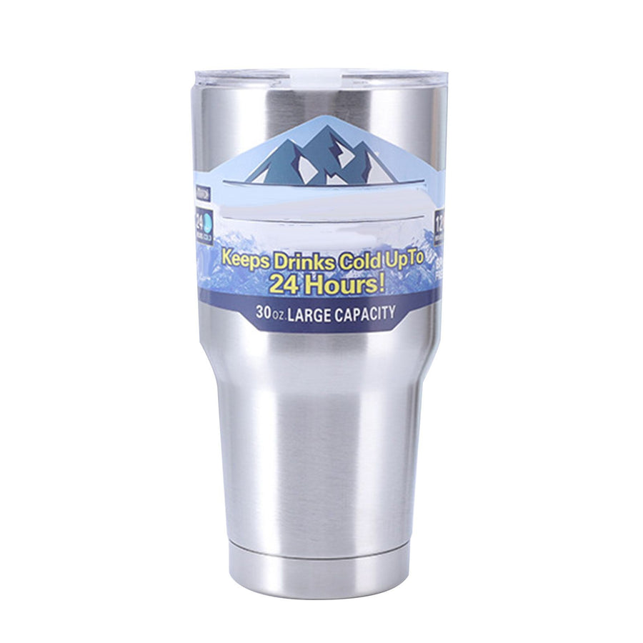 Insulated Tumbler 30oz Drink Cup Stainless Steel with Lid for Sports Camping Picnic Silver