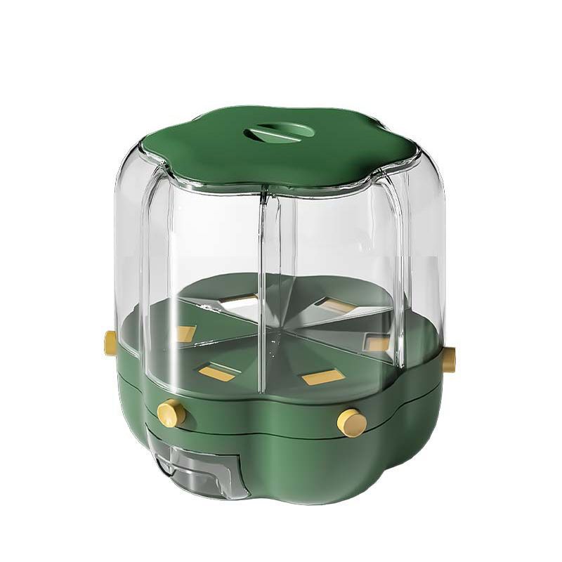 Grains Separate Storage Box Rotating Rice Bucket Food Grade Household Bean Storage Tank Large 6.5kg Green