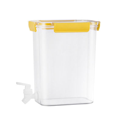 Cold Water Kettle Large Capacity Thicken Faucet Sealed Drink Storage Pot for Kitchen Yellow‑4.5L