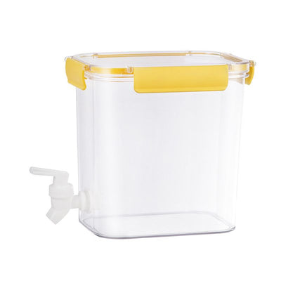 Cold Water Kettle Large Capacity Thicken Faucet Sealed Drink Storage Pot for Kitchen Yellow‑3.5L
