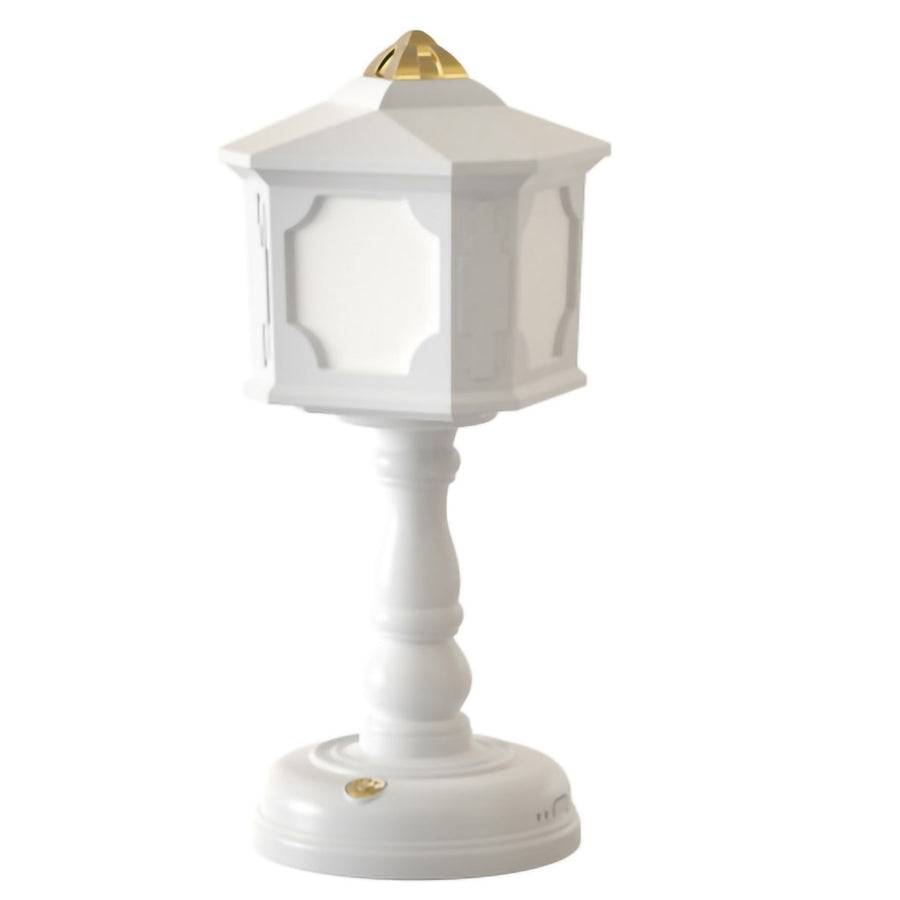 Retro Style Night Lamp Table Lamp Bedside USB Charge Touch Tone Three Color Temperature for Bedroom Dormitory White