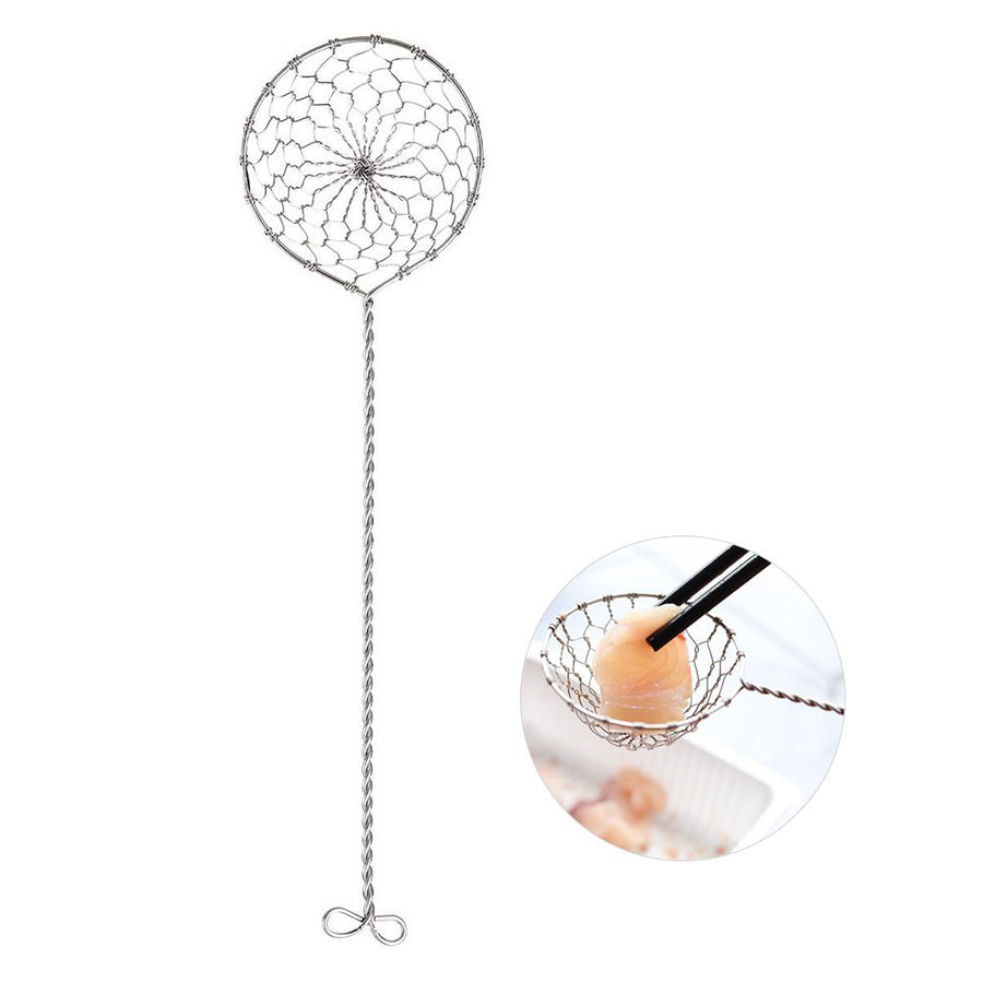 Fondue Sieve Stainless Steel Fondue Strainer with Long Handle Kitchen Colander