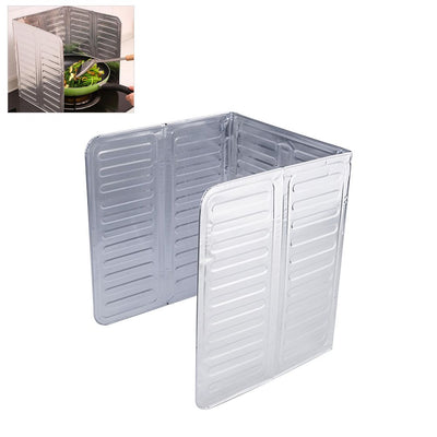 3 Sided Splatter Guard Kitchen Splatter Shield Foldable Oil Proof Plate Board Aluminum Foil Oil Guard