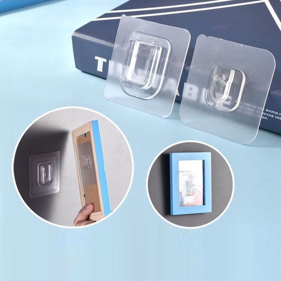 10PCS Double Sided Adhesive Wall Hooks Seamless Hook for Bathroom Kitchen Sockets