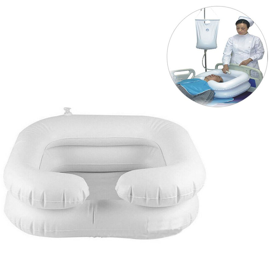 Inflatable Hairwash Basin Shampoo Basin Bathing Aid Wash Hair PVC Foldable Shampoo Basin Wash Basin for Disabled Elder People