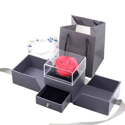 Eternal Rose Gift Box Beautiful Jewellery Box Flowers Rose Box for Women Birthday Anniversary Gift