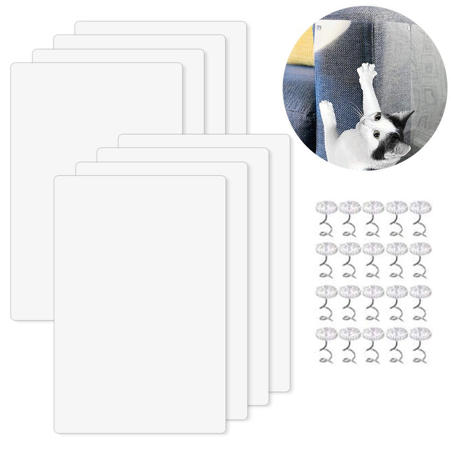 8pcs Cat Scratch Furniture Protector Pad Pet Couch Protector Cat Dog Claw Guards with 20pcs Pins
