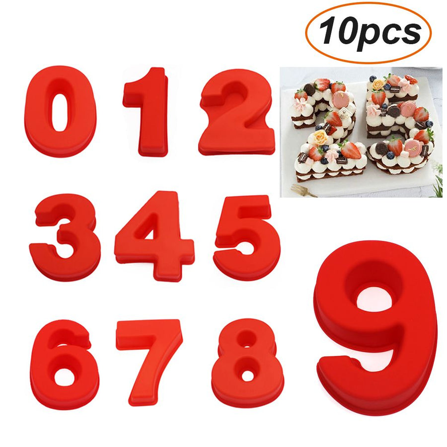 2PCS 10 Inch Silicone Cake Mold 6 and 0 Numbers DIY Silicone Cake Baking Mold 3D Silicone Cake Mold for Birthday and Wedding Anniversary