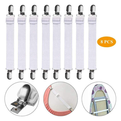 8pcs Bed Sheet Clip Adjustable Mattress Suspenders Clip Elastic Bed Holder Fastening Straps for Bed Sheets Sofa Covers