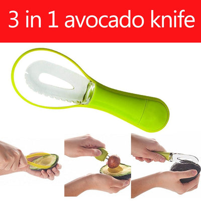 Avocado Slicing Tool 3 in 1 Avocado Cutter Tool with Comfort Grip Handle Shea Corer Peeler Kitchen Tools