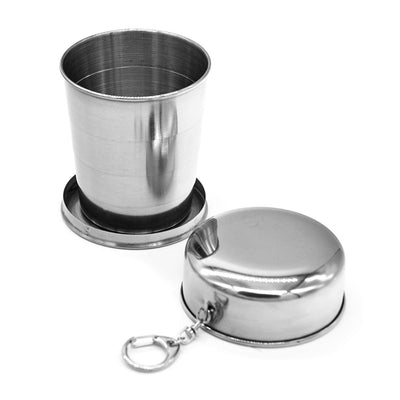 240ml Portable Retractable Water Cup Stainless Steel Wine Folding Cup Mini Glass Telescopic Folded Mug