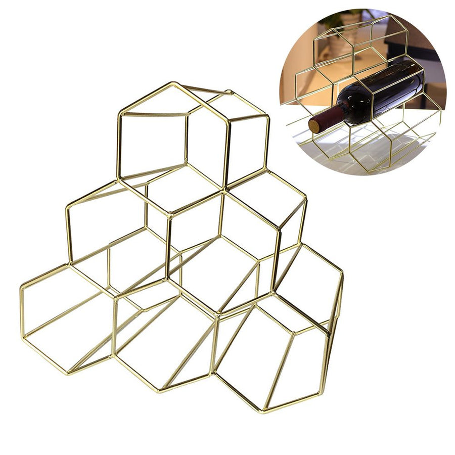 Tabletop Wine Rack 6 Bottle Wine Holder Modern Metal Wine Rack Desktop Wine Bottle Holder