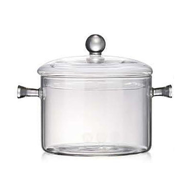 Glass Pasta Noodles Bowls Heat Resistant Glass Cooking Pot with Lid Sauce Pan for Soup Pasta Baby Food