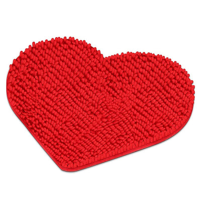 Red Heart Shape Rug Valentine Decorative Mat Durable Area Rug Pad Home Doormats for Bathroom Door Bedroom