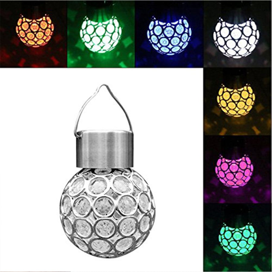 Solar Hollow Ball Light Colorful Small Ball Chandelier Decorative Hanging Lamp