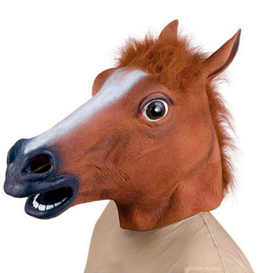 Horse Head Mask Novelty Cosplay Masquerade Halloween Funny Latex Animal Head Mask