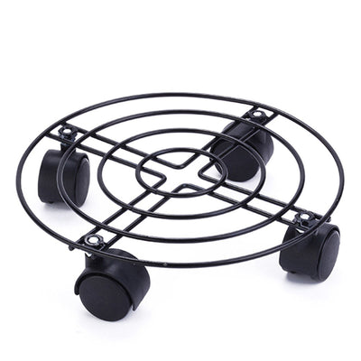 Heavy Duty Iron Potted Plant Stand With Wheels Round Flower Pot Rack for Indoor Outdoor