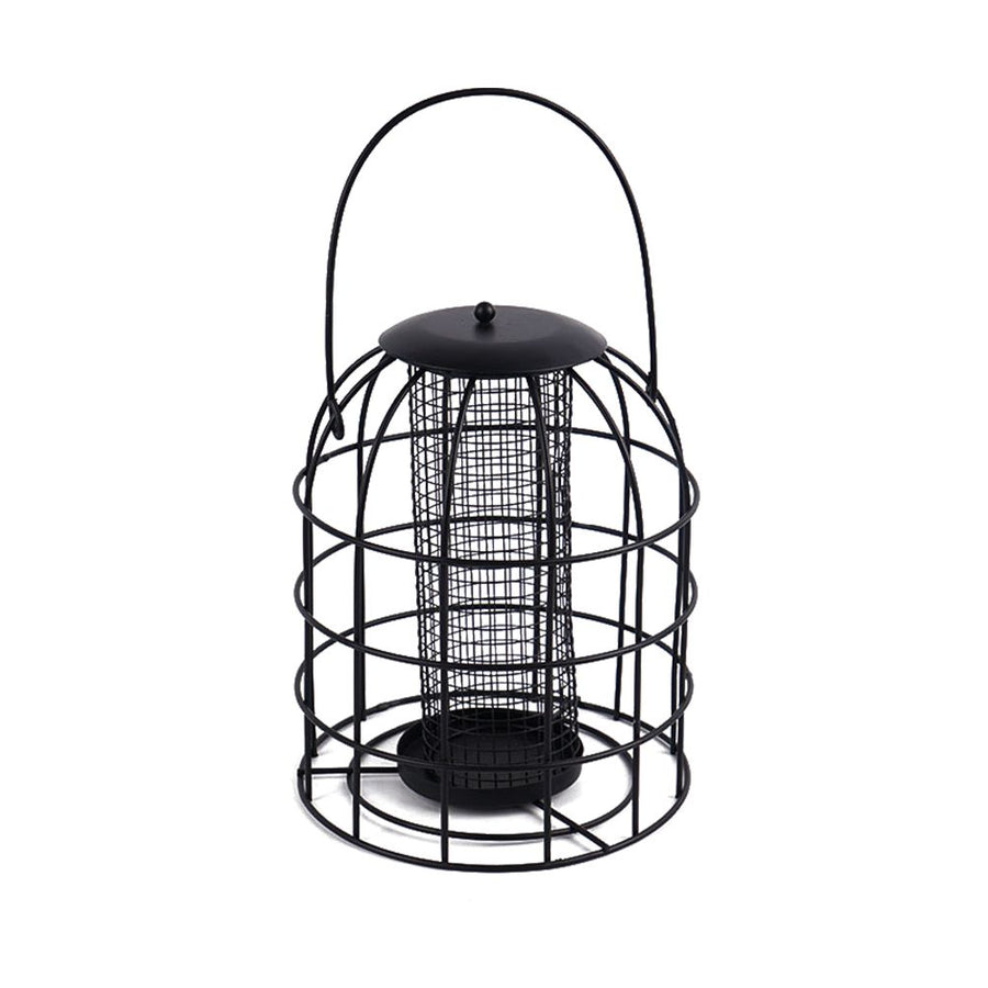 Iron Cage Bird Feeder Metal Bird Food Dispenser Hanging Feeding Column