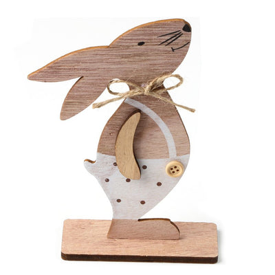 Easter Wooden Bunny Tabletop Decor Easter Wooden Craft Ornaments for Home Office Decoration