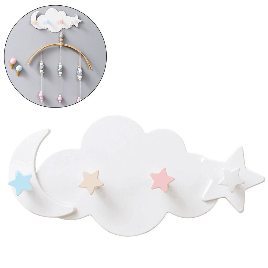 Cloud Moon Star Wall Mounted Hooks DIY Hanger Wall Decoration Children's Room Decor