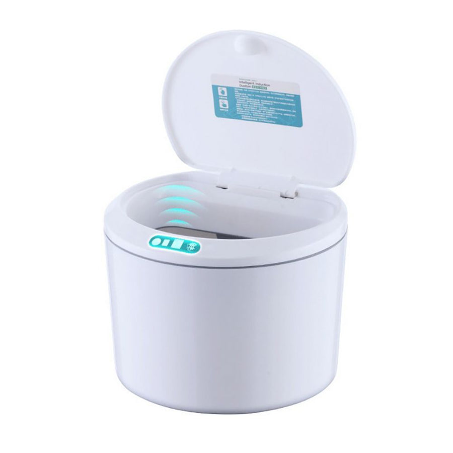 Desktop Sensor Trash Can Battery Operated Automatic Mini Waste Basket with Lid for Desk and Vehicle 3L