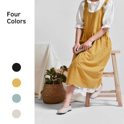 Women Kitchen Cooking Apron with 2 Front Pockets Cotton Linen Apron Coffee Shops Flower Shops Work Cleaning Aprons
