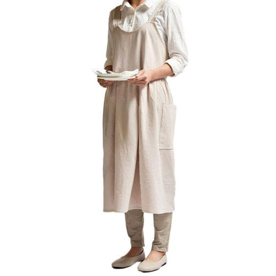 Women Kitchen Cooking Apron with 2 Front Pockets Cotton Linen Apron Coffee Shops Flower Shops Work Cleaning Aprons