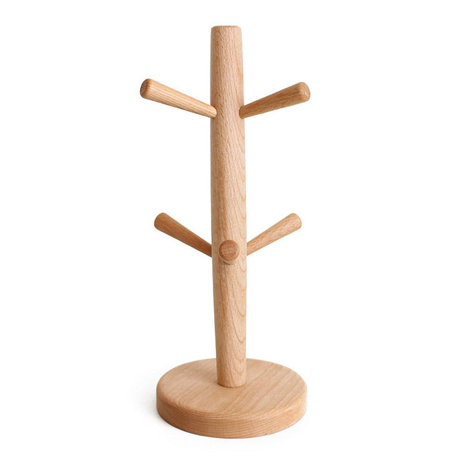 Wooden Tree Shape Mug Drying Cups Storage Rack Holder With 6 Hooks Home Kitchen Drain Hanger Stand