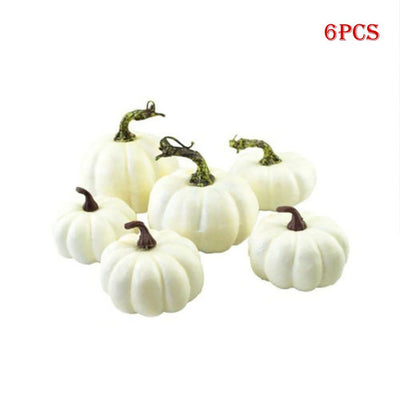 6PCS Different Sizes Fake Pumpkins Foam Pumpkins Toy for Halloween Decoration