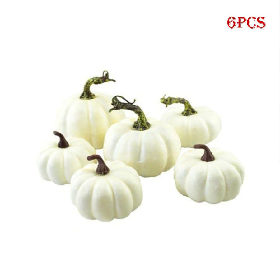 6PCS Different Sizes Fake Pumpkins Foam Pumpkins Toy for Halloween Decoration