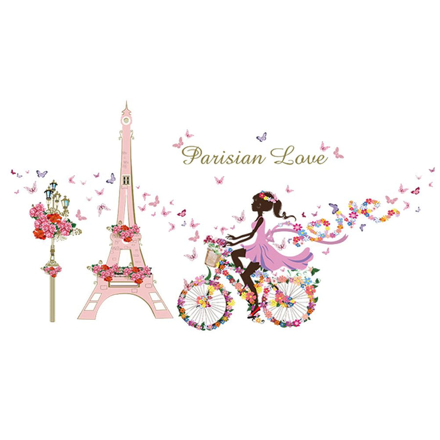Wall Stickers Paris Eiffel Tower Wall Decal Stickers Repeatable Pasting Wall Decoration for Girls Bedroom