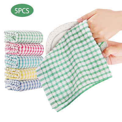 5pcs Kitchen Dish Towels Bulk Cotton Kitchen Hand Towels Dish Cloth for Washing Dishes Dish Rags for Kitchen Household Cleaning