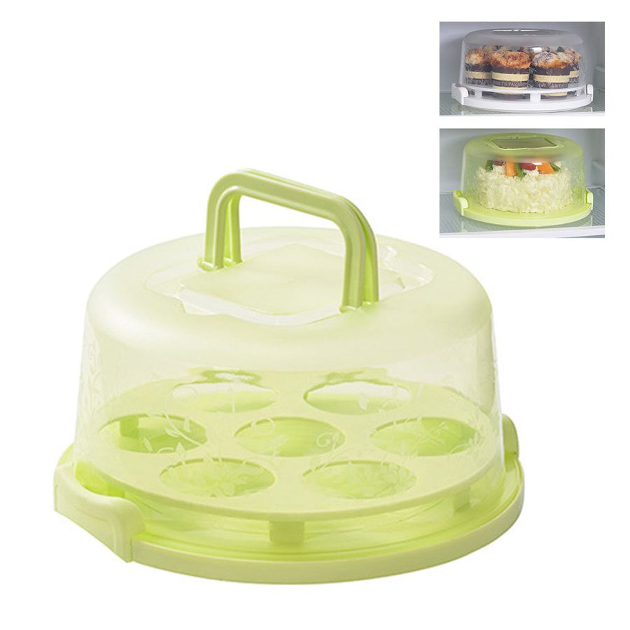 Cake Carrier Cover Cake Stand with Lid Dessert Serving Platter with Handle Cupcake Holder Pies Display with Base