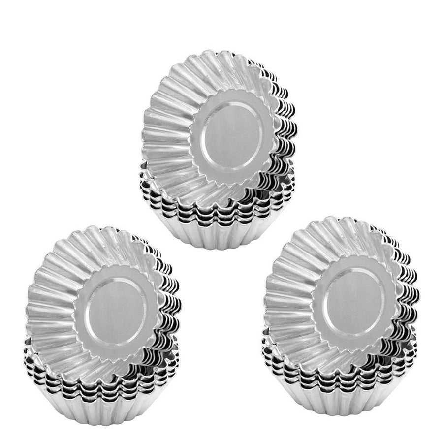 30Pcs Egg Tart Molds Mini Aluminum Cake Muffin Moulds Tins Pans Non Stick Cupcake Cake Moulds Kitchen Reusable Baking Tools
