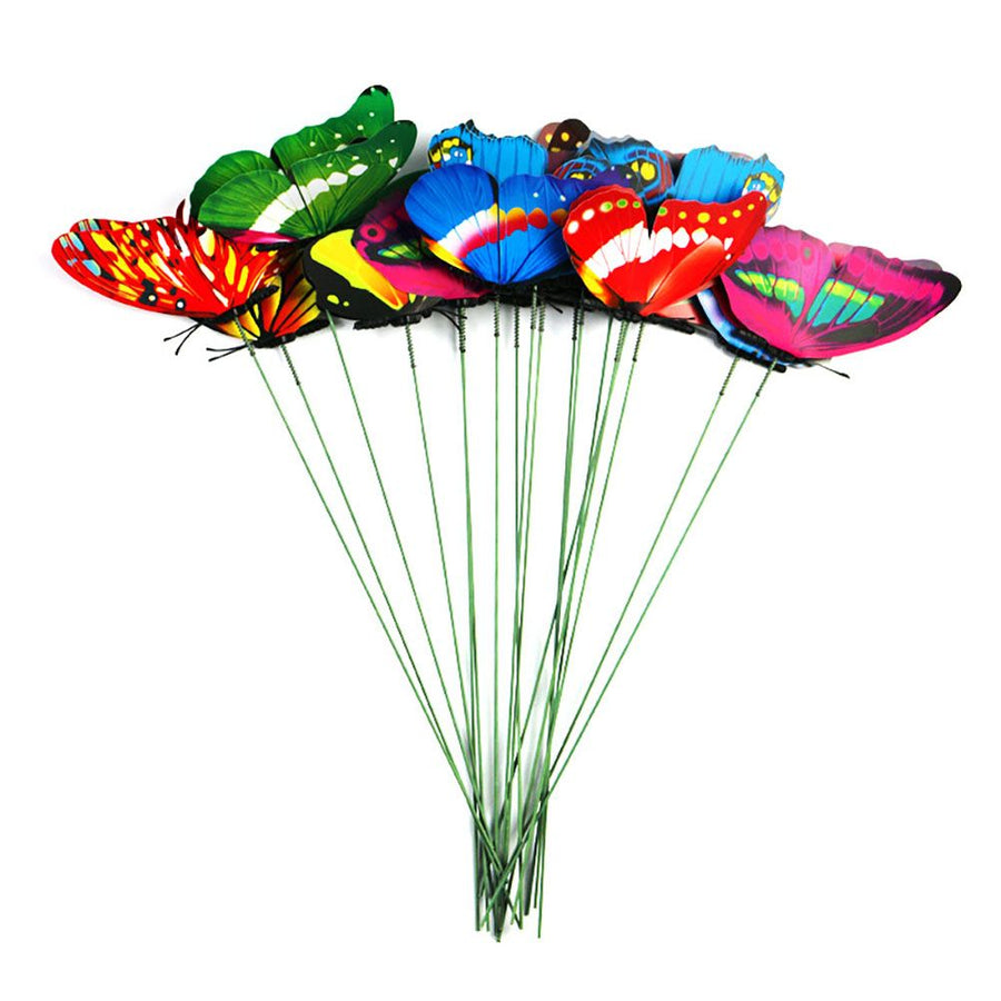 15pcs Simulation Butterfly Insert Colourful Butterfly Plant Inserts Gardening Supplies