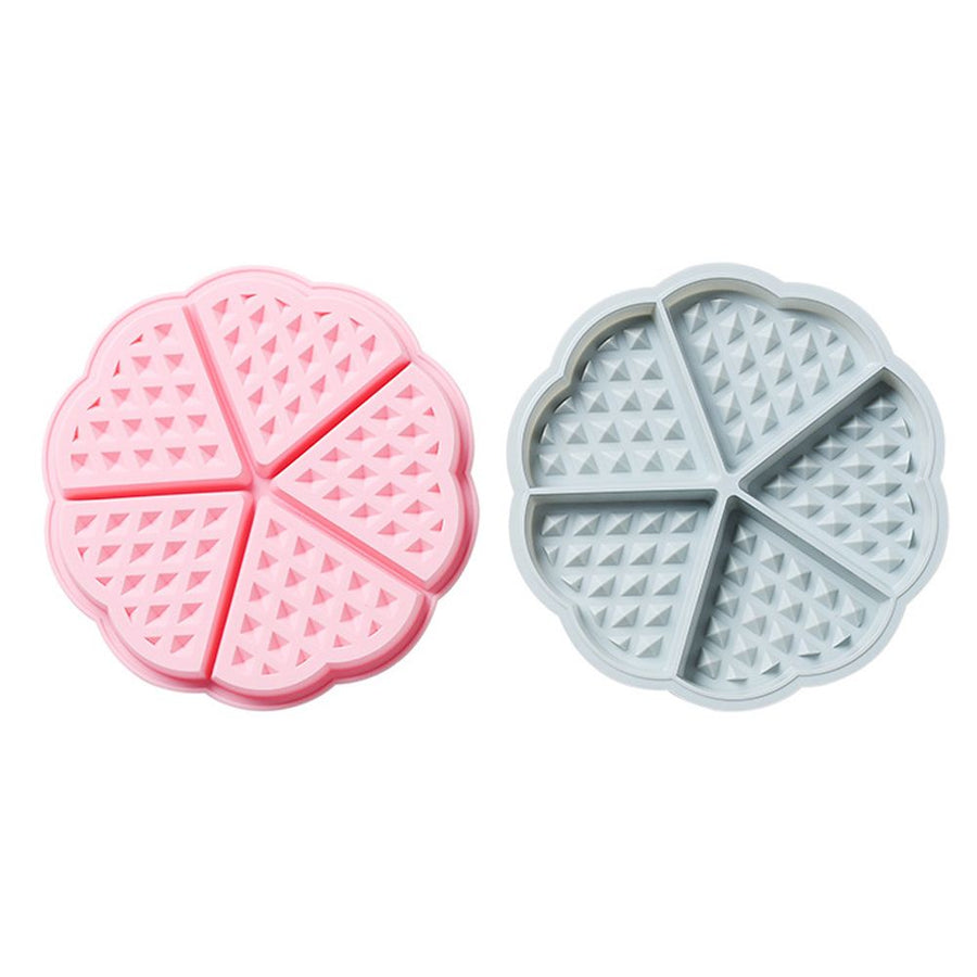 2PCS Silicone Waffle Mold 5 Cavity Heart Shaped Cake Muffin Pancake Mold for Baking Tools
