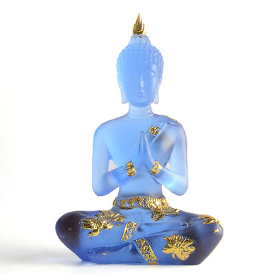 Transparent Sitting Buddha Statue Mini Buddha Ornaments Resin Buddha Decoration