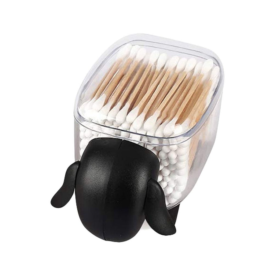 Mini Plastic Cotton Swab Storage Box Cute Sheep Dust-proof Cosmetic Cotton Storage Box Household Desktop Organizer