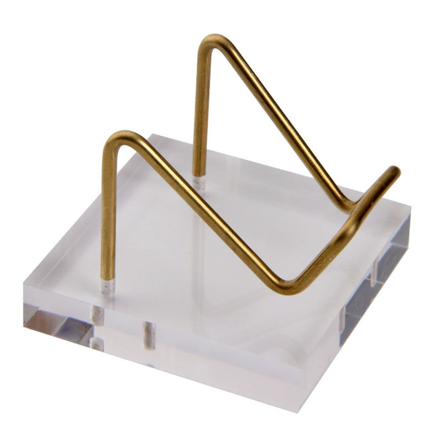Acrylic Crystal Display Stand Mini Desktop Easel Stands Metal Arm Display with Acrylic Base