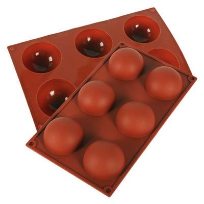 6 Cavity Semicircle Silicone Cake Mold Muffin Chocolate Baking Mold Pan DIY Party Cake Mold