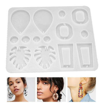 Silicone Resin Molds for Earrings DIY Mold Crystal Multi Style Epoxy Earrings Keychain Mold Jewelry Pendant Making Tool